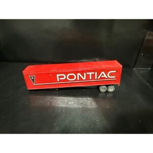 Vintage Pontiac Semi Truck Trailer Red White Logo Collectible Toy 1/64 Scale